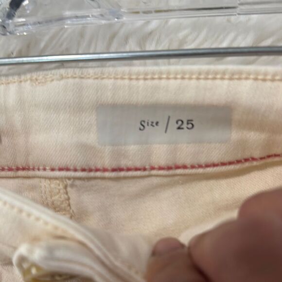 Anthropologie Pilcro Cream Ankle Cropped Jeans Versatile Design - Picture 7 of 16